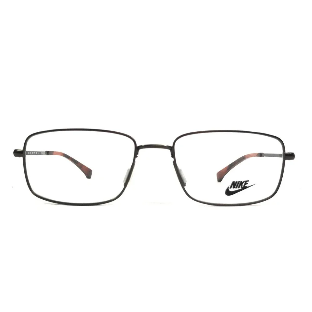 Nike Eyeglasses Frames 8205 082 Dark Gray Rectangle Wire Rim 52-17-140